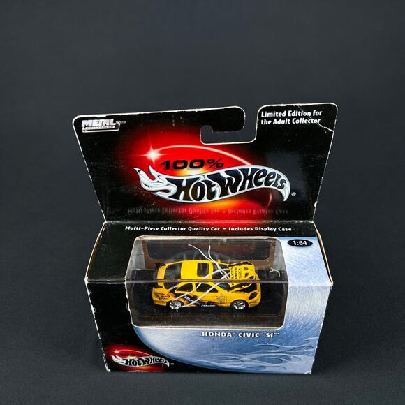 HOT WHEELS 100% 1/64 HONDA CIVIC SI FALKEN (Yellow x Black) real riders diecast - Picture 2 of 6